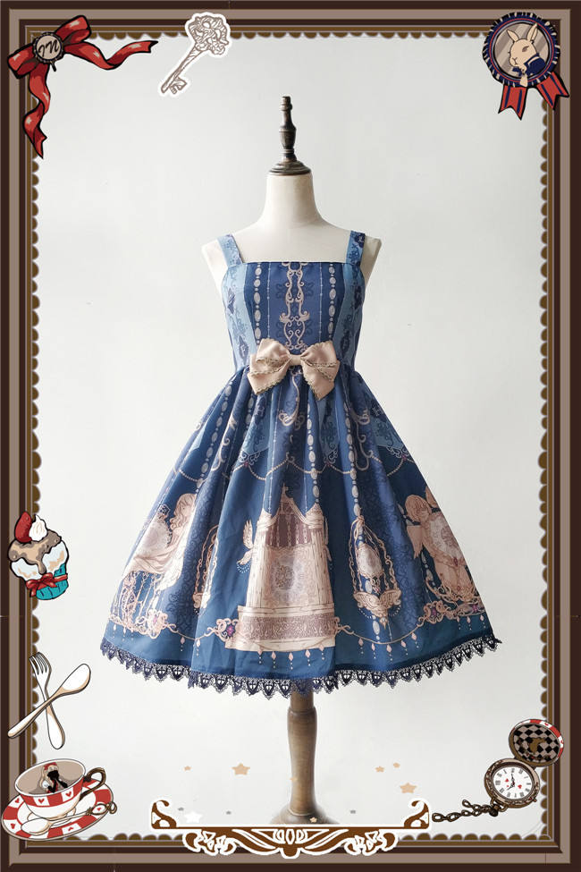 The Bell From Paradise~ Lolita Printed JSK+Headbow -Ready Made