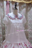 Sweet White Strawberry Embroidery Babydoll Lolita Shirt -out