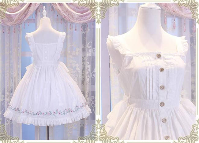 Rose Garden~ Vintage Embrodery Surface Layer Dress Both-sides Wear Ways