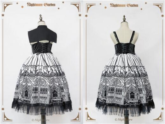 Fantasy Land~ Gothic Lolita High Waist JSK Dress With Detachable