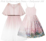 Monet Oil Painting~Dairywear Version Lolita Dailywear JSK/Overskirt -Ready Made Pink JSK Size L - In Stock