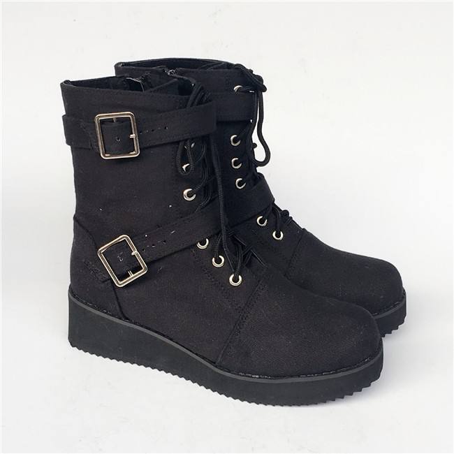 Light Green Denim Short Boots