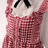 Baby Doll Style Gingham Lolita JSK Dress - Ready Made