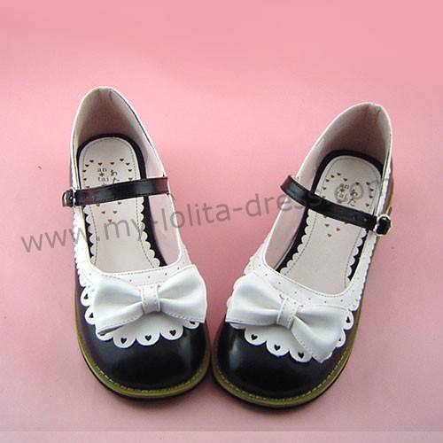 Pretty Bow Flower Flat Heel Lolita Shoes