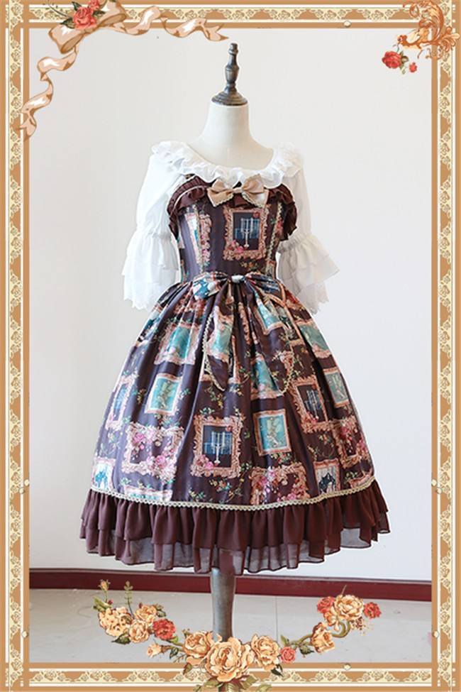 Still Life Picture Frame~ Lolita Printed JSK Dress -out