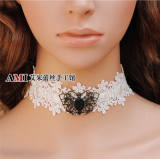 White Lace Lolita Necklace Black Butterfly-OUT