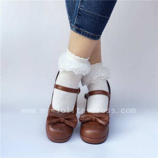 White Square Heels Lolita Shoes