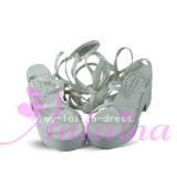 Beautiful Grey Shining Heart Melty Sandals
