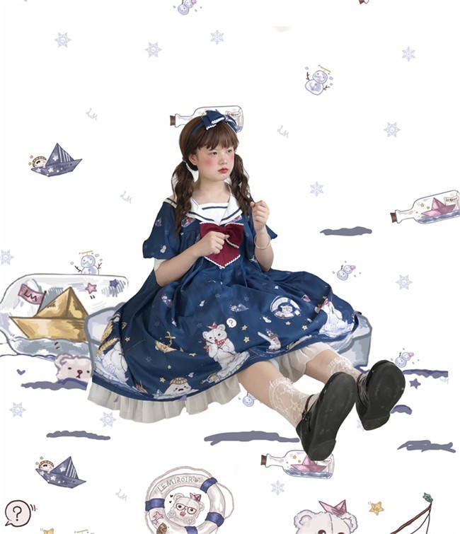 LeMiroir~Polar Bear ~Printed Lolita OP-Pre order Closed