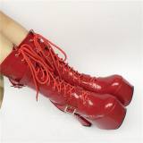Scarlet Glossy Heels Shoes Lolita Boots