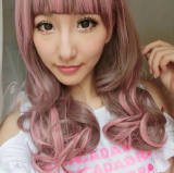 Ayumi Palre Red Pink Curls Loita Wig off