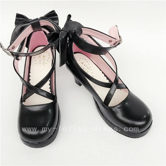 Red Bow Lolita Shoes for Girls