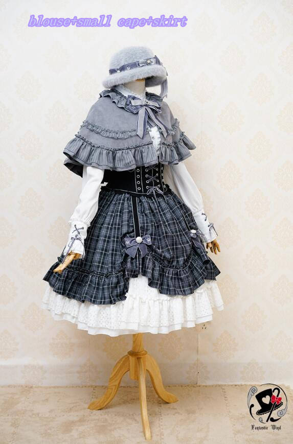 Little Red Riding Hood~ Classic Lolita Fish-bone Skirt + Blouse+Cape-Pre-order Closed