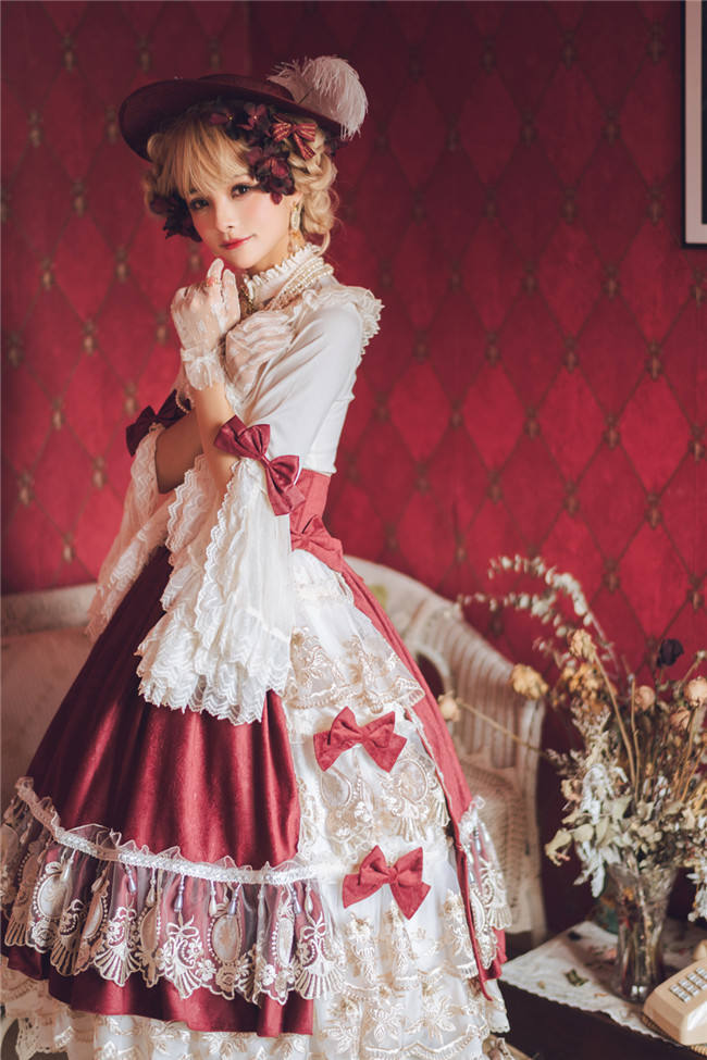 Miss Point ~ Elizabeth~ Elegant Lolita Fishbone Skirt Tea Party Version -Custom Tailor Available