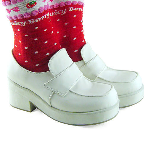 White Middle Heels Lolita Shoes