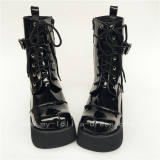 Girls Beautiful Matte Black Lolita Boots
