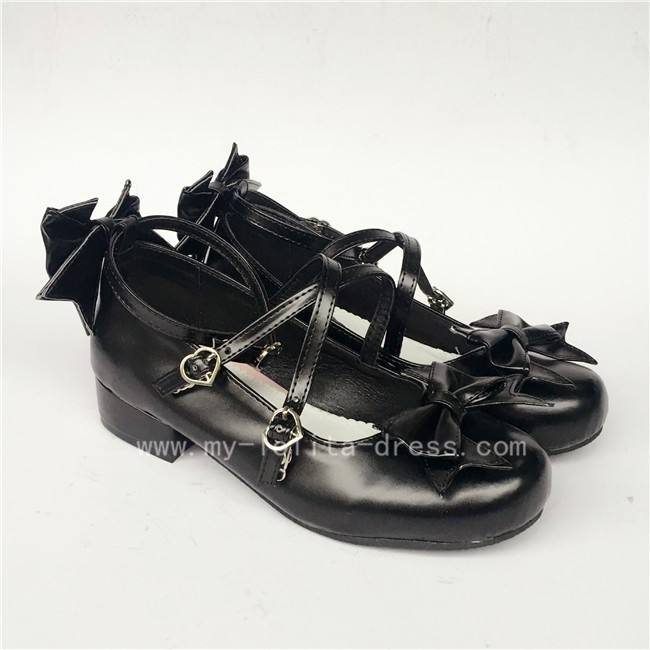 Sweet Cat's Ear Bows Matte Lolita Heels Shoes