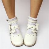 Sweet White Lolita Flats Shoes