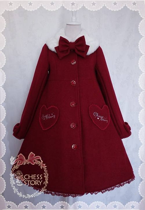 Chess Story Alice's Dairy Sweet Wool Long Lolita Coat -out
