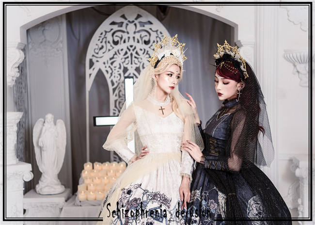 Gothic Rococo The Sick Rose Crown Headdress Set -Ready Made