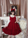 Antique Dolls~ Velvet Tiered Sweet Lolita Jumper -OUT