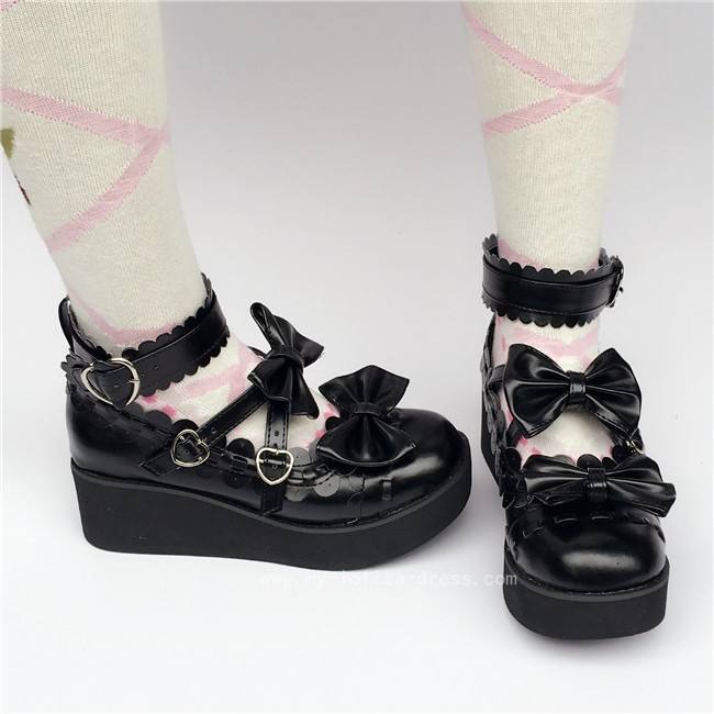 Sweet Red Whtie Lolita High Platform