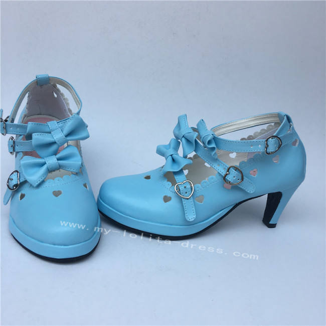 Light Brown Bows Antaina Tea Party Lolita Shoes Heels