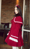 Princess Faith Lace Fan Sleeves Elegant Lolita Long Coat with Cape