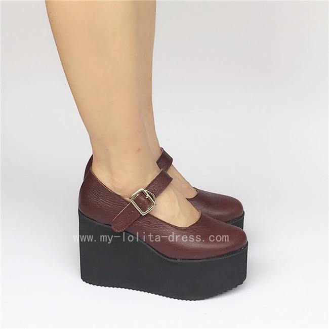 Girls Matte White Lolita High Platform Classic Shoes