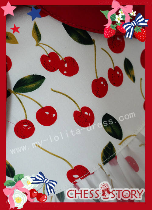 Chess Story Sweet Ice Cherry Lolita JSK and Shirt Set