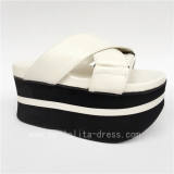 High Platform Black Matte Cross Belts Lolita Sandals