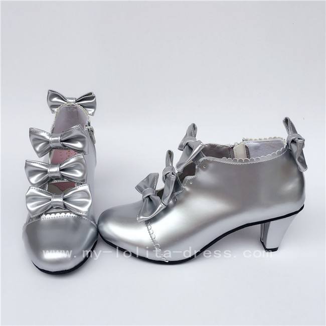 Sweet Girl's Four Bows Lolita Heels Shoes