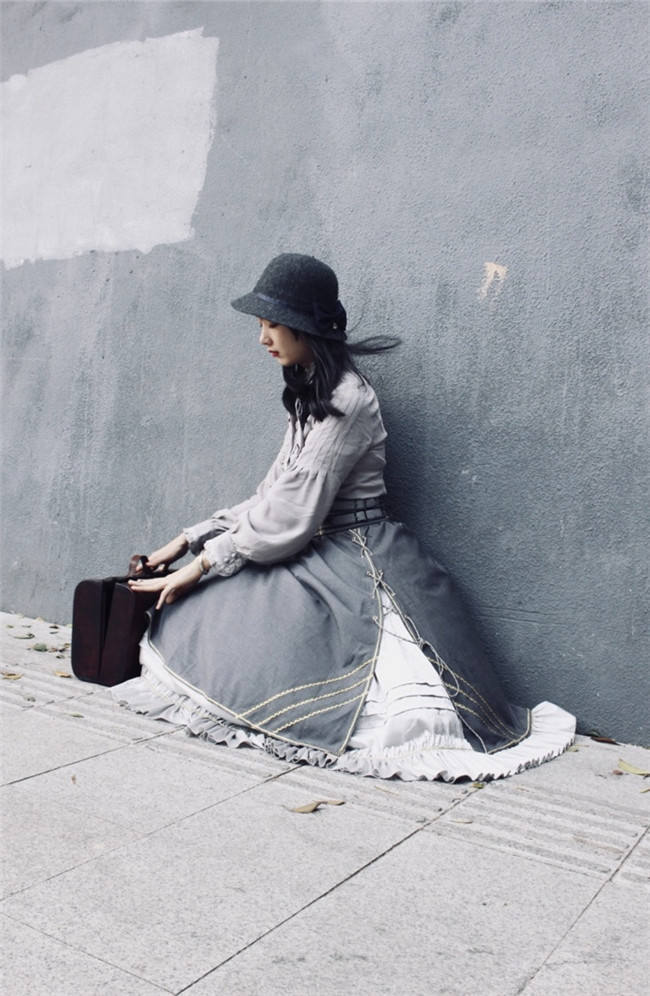 MISS 1860~ Vintage Lolita Cape+Skirt+Corset+Blouse -out