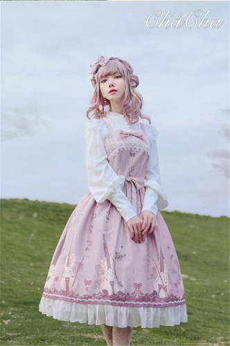 Chacha~Little Love Songs~ Violin Printed High/Normal Waist Lolita JSK
