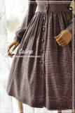 Dear Celine ~Toffee In Early Autumn Woolen Gingham Lolita OP/Long Coat -Pre-order Closed