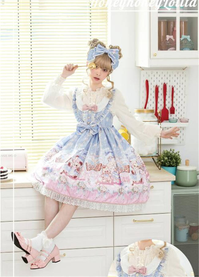 Doll and Bear Dance Series~Sweet Lolita Jumper/Skirt -Ready Made