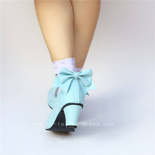 Red Bow Lolita Shoes for Girls