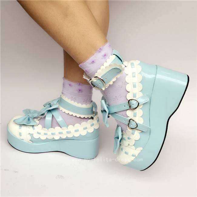 Sweet Red Whtie Lolita High Platform