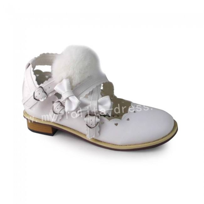 Sweet White Lolita Flats Shoes
