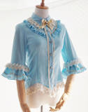 Vintage Swallowtail Chandelier Embroidery Chiffon Lolita Shirt 8 Colors -out