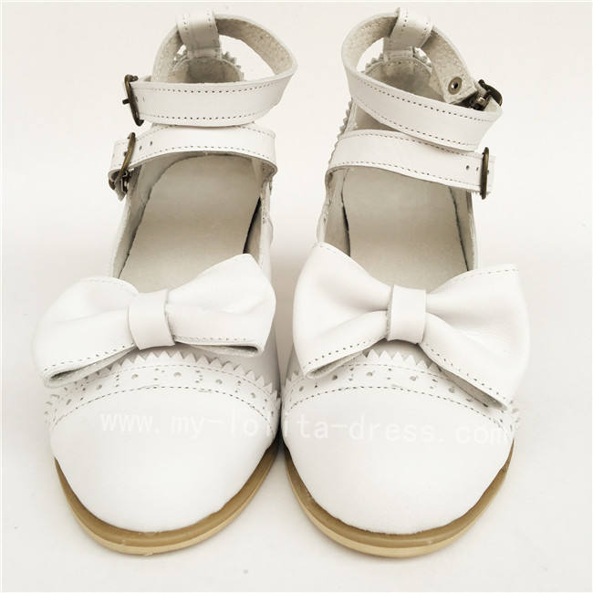 Beautiful Bow Double Belts Lolita Heels Shoes