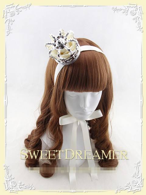 Sweet Dreamer Gold/Silver Rose Little Crown Lolita Headdress