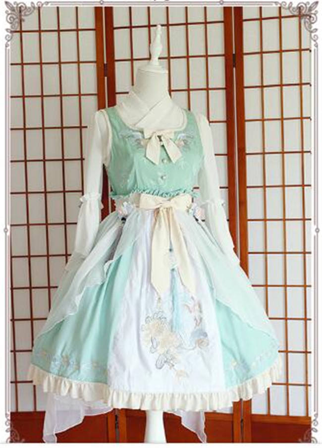 The Inlaid Harp ~Qi Lolita JSK Dress With Overskirt