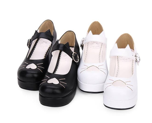 Angelic Imprint- Heart Shaped Embroidery -Sweet Lolita Shoes