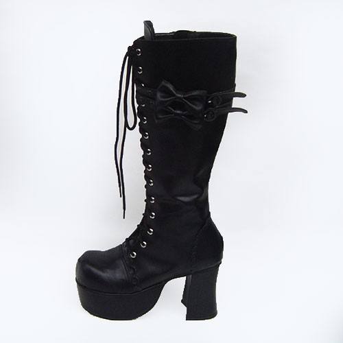 Black Bows Autumn Lolita Boots