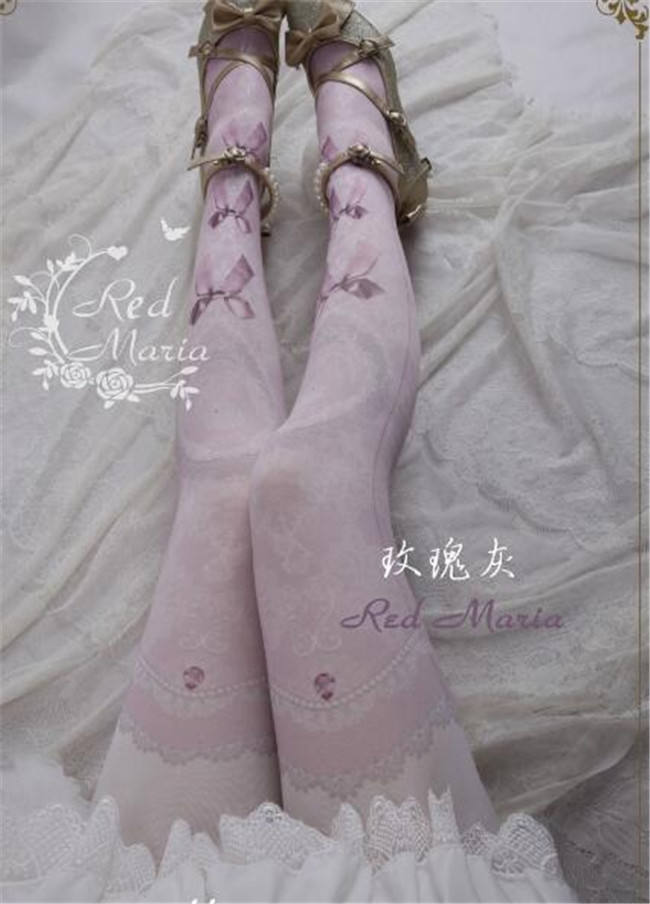 The Peacock Feather~ Vintage Double-sides Printed Lolita Tights