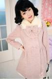Light Pink Sweet Winter Coat - Long Sleeves & Removable Collar