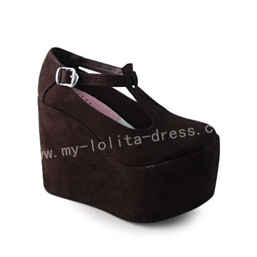Classic Coffee Suede High Platform Shoes
