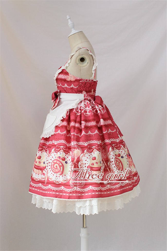 Dessert Chef~ Sweet Lolita JSK With Detachable Apron -Ready Made Light Blue Size S - In Stock