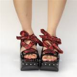 Unique Black Matte Punk Lolita Sandals
